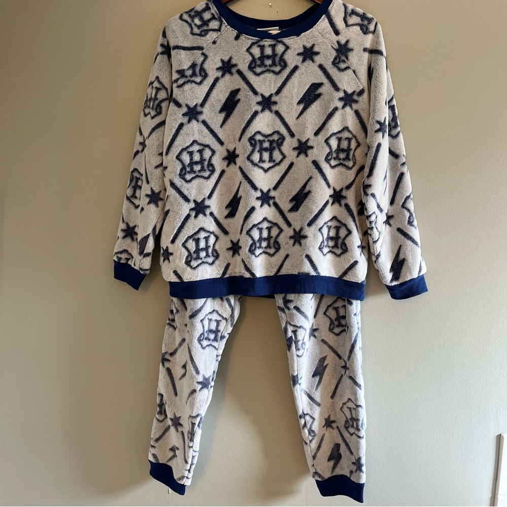 Harry Potter Wizarding World Womens Blue Soft 2 Piece Sleepwear Pajama Set M